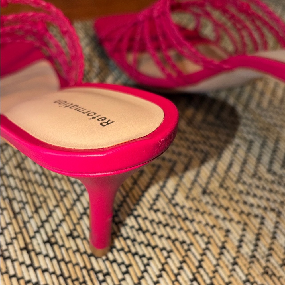 Reformation Strappy Hot Pink Sandals - Picture 5 of 10